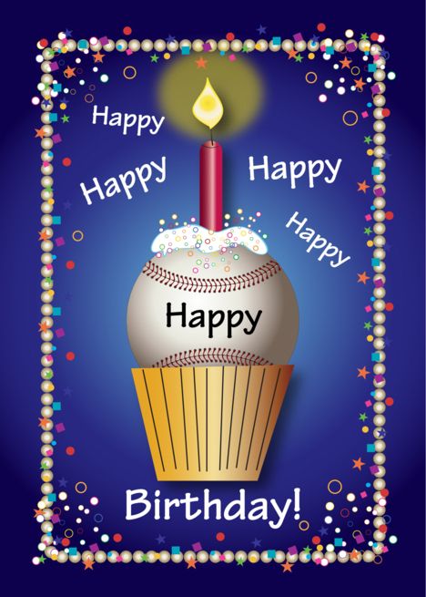 Birthday / For Baseball Fan, cupcake card Happy Birthday Baseball Wishes, Happy Birthday Softball Wishes, Baseball Happy Birthday, Baseball Birthday Cards, Happy Birthday Baseball, Happy Birthday Wishes For Him, Happy Birthday Grandson, Anniversary Pics, Happy Birthday Niece