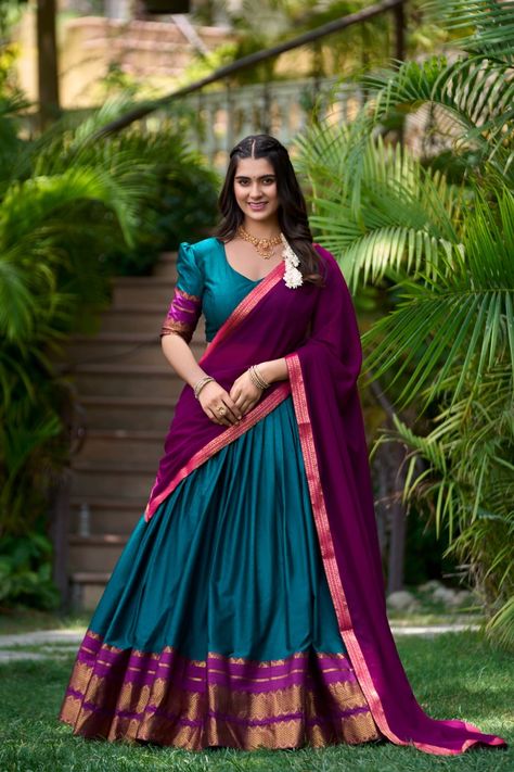 *🌷Lehenga Collection🌷* Immerse Yourself in Tradition with Our South Style Poly Cotton Half Saree, Paired with an Elegant Georgette Dupatta🍁 *Lehenga(Stitched)* Lehenga Fabric : Poly cotton Lehenga Work : Zari Weaving Work Lehenga Waist : SUPPORTED UP TO 42 Lehenga Closer : Drawstring With Zip Stitching : Stitch With Canvas Length : 41 Flair : 3.5 Meter Inner : Micro Cotton *Blouse(Unstitched)* Blouse fabric : Poly cotton Blouse Work : Zari Weaving Work Blouse Length : 1 Meter *Dupatta* D... Simple Half Saree, Half Sari, Lehenga Color Combinations, Groom Cartoon, Zip Stitching, Lehenga Stitched, Cotton Lehenga, Simple Lehenga, Stitched Lehenga