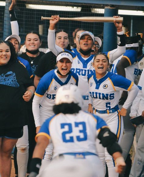 College Softball Aesthetic, Ucla Softball, Ucla Cheerleaders Aesthetic, Ucla Soccer, Softball Aesthetic, Manifest Life, College Softball, Ucla Basketball, Softball Pics