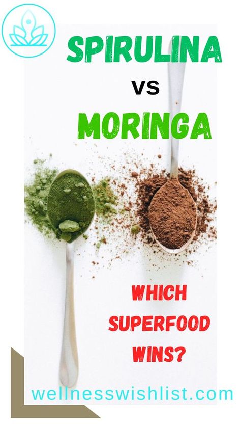 In the world of superfoods, spirulina and moringa are two of the most popular choices. Both are packed with nutrients and have a range of health benefits, but which one is right for you? Our article dives into the differences between spirulina and moringa, including their nutritional profiles, health benefits, and potential side effects. So grab a smoothie bowl and let the battle of the superfoods begin! Moringa Vs Matcha, Benefits Of Spirulina Powder, Spirulina Vs Chlorella Benefits, Rosabella Moringa, Spirulina Benefits For Women, Moringa Benefits For Women, Spirulina Powder Recipes, Moringa Oil Benefits, Benefits Of Moringa Seeds