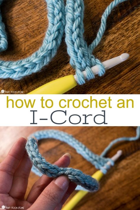 Are you looking for a way to crochet a rope or thick cord? The crocheted I-Cord will be perfect for you! Read on for a video and written tutorial. Cordon Crochet, Crochet I Cord, 100 Crochet Stitches, Bracelet Crochet, Confection Au Crochet, Crochet Stitches Free, Crochet Cord, Pola Amigurumi, I Cord