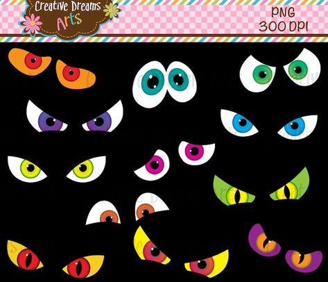 Spooky Eyes Clipart Instant Download - Etsy Canada Monster Face Painting, Decoracion Halloween, Eyes Clipart, Scary Eyes, Halloween Photo Booth, Spooky Eyes, Art Coasters, Halloween Templates, Halloween Clips