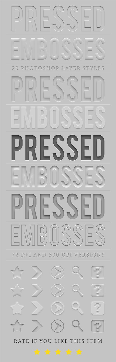 Pressed and Embossed Photoshop styles.20 PRESSED AND EMBOSSED STYLES. USE ANY FONT OR SHAPE. 2 VERSIONS OF STYLES in 2 ASL FILES,FOR 72 DPI AND 300 DPI PROJECTS.SINGLE CLICK EFFECT. You may like Infographic Design Trends, Numbers Tattoo, Posters Illustration, 10 Tattoo, Inkscape Tutorials, Tattoo Posters, Book Graphic, Graphisches Design, Photoshop Styles