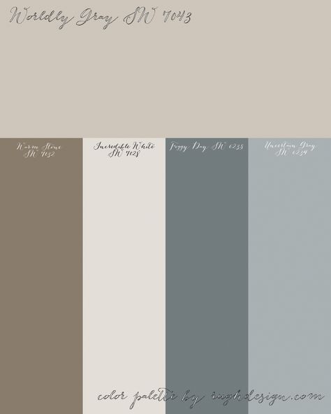 Worldly Gray Complimentary Color Scheme Worldly Gray Color Scheme, Worldly Gray Accent Colors, Sw Worldly Gray Color Palette, Colors That Go With Worldly Gray, Coordinating Colors With Worldly Gray, Sherwin Williams Worldly Gray Palette, Complimentary Color Scheme Interior, Worldly Gray Sherwin Williams Palette, Worldly Gray Color Palette