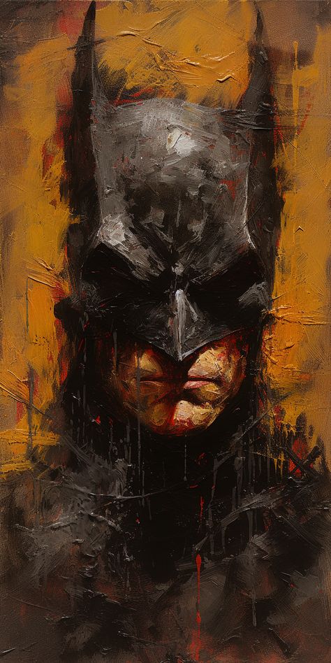 The Batman Painting, Batman Comics Art, Batman Art Painting, Batman Poster Art, Dark Portrait Painting, Paintings For Men, The Batman Wallpaper, Batman Portrait, Portrait Palette