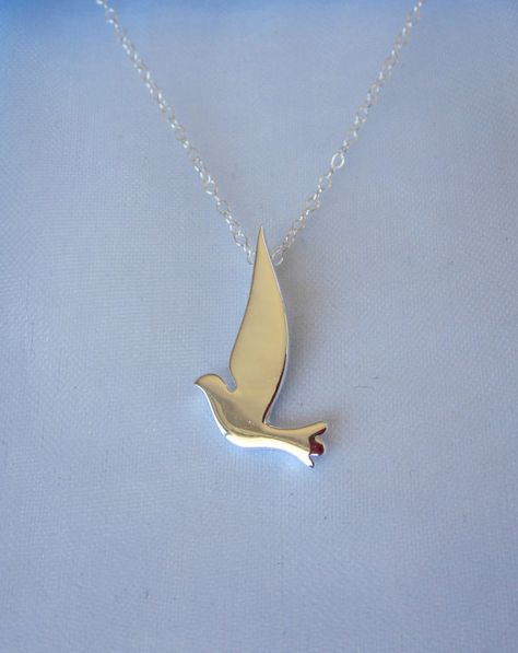 Bird Shapes, Woodland Jewelry, 16 Necklace, Dove Bird, Organic Nature, Bird Necklace, Bird Pendant, Swarovski Necklace, Silver Chains