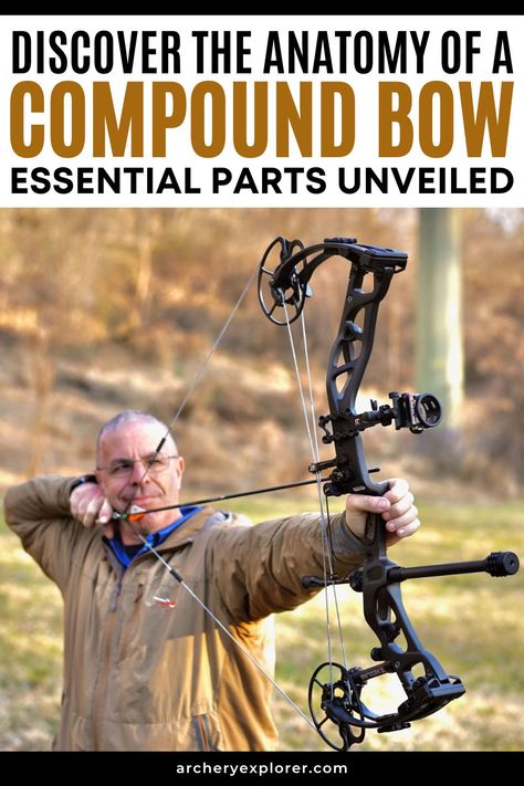 Parts of a Compound Bow Bow Hunting Quotes, Bow Hunting For Beginners, Bow Hunting Women, Bow Hunting Tips, Archery Training, Archery Tips, Archery Gear, Hunting Bow, Types Of Hunting