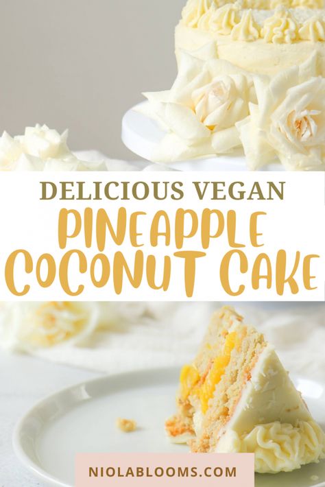 Pineapple Coconut Cake, Coconut Pineapple Cake, Vegan Coconut Cake, Cake Pineapple, Pina Colada Cake, Pineapple Cake Recipe, Gluten Free Dairy Free Dessert, Pineapple And Coconut, Dairy Free Cake