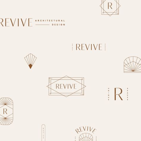 Color Branding Design, Arte Art Deco, Art Deco Logo, Interior Design Branding, Logos Vintage, Design Mood Board, Logo Design Ideas, Web Design Projects, Branding Logo Design