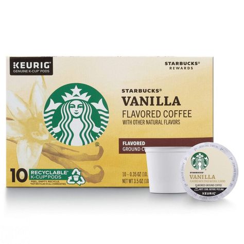 Starbucks Flavored K-Cup Coffee Pods   Vanilla for Keurig Brewers   1 box (10 pods) Keurig Pods, Matcha Bars, Starbucks Flavors, Keurig Coffee Pods, Nestle Coffee Mate, Nestle Coffee, Creative Easter Baskets, Starbucks Vanilla, Vanilla Smell