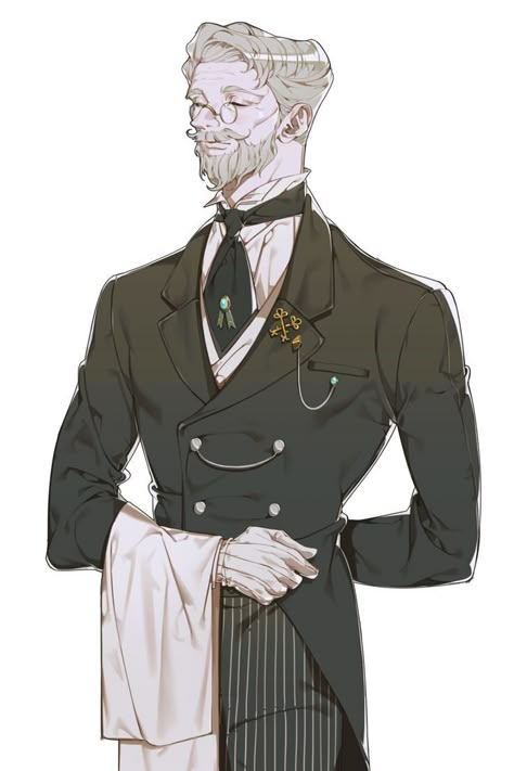 Anime Butler Art, Butler Outfit, Hiro Big Hero 6, Chef Clothes, Butler Anime, Dorian Gray, Character Design Male, Drawing Clothes, 영감을 주는 캐릭터