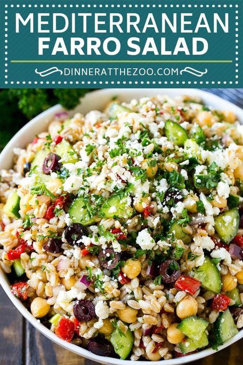 Farro Salad Recipe | Healthy Salad #salad #healthy #cleaneating #farro #dinner #dinneratthezoo Grain Salad Recipes, Farro Salad Recipes, Farro Recipes, Great Salad Recipes, Salad With Feta, Salad Salad, Farro Salad, Grain Salad, Salad Healthy