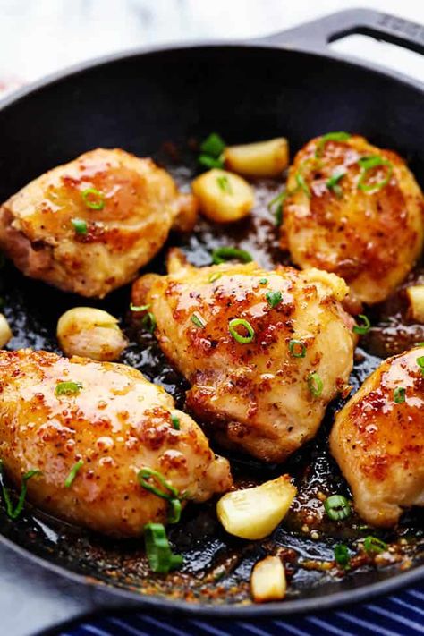 Honey Dijon Garlic Chicken | The Recipe Critic Chicken Thigh Fillet Recipes, Chicken Thigh Fillets, Fillet Recipes, Honey Dijon Chicken, Panini Recipes Chicken, Chicken Breast Crockpot Recipes, Crockpot Chicken Breast, Recipe Using Chicken, Dijon Chicken