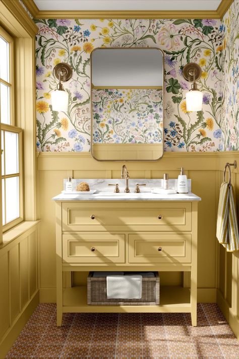 country bathroom ideas French country bathroom modern French country bathroom English country bathroom Modern country bathroom country bathroom ideas rustic country bathroom vanities country bathroom decor country bathroom designs country bathrooms rustic farmhouse decor country bathroom vanity country bathroom remodel country bathroom decor ideas country bathroom tiles colourful country bathroom yellow country bathroom bright yellow bathroom ideas Ladies Wallpaper, Victorian Renovation, Downstairs Loo, Victorian Wallpaper, Cottage Bathroom, Bad Inspiration, Country Bathroom, Hus Inspiration, Hem Design