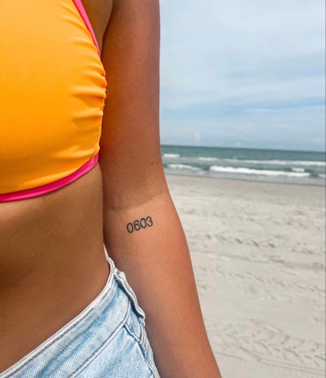 Time Font Tattoo, Birthday Number Tattoo Ideas, Number Tattoos On Arm, Number Tattoo Forearm, Date Tattoo Forearm, Arm Number Tattoo, Birthday Tattoo Ideas Numbers, Number Tattoo Placement Ideas, Numbers Tattoo Placement