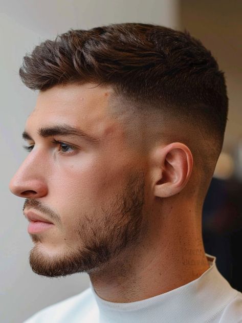 Crew Cut with Bald Mid Fade for Guys Men Short Hair Fade, Very Short Hair Men, Crew Cut Haircut, Men Fade Haircut Short, Mid Fade Haircut, Short Fade Haircut, Mens Haircuts Short Hair, Mens Hairstyles Fade, Men Haircut Curly Hair