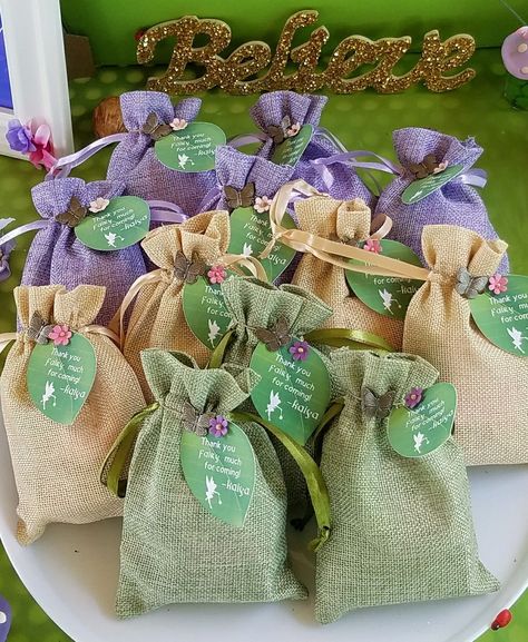 Party Favors Fairy Theme, Fairy Birthday Gift Bags, Enchanted Forest Gift Bags, Tinkerbell Goodie Bags, Woodland Fairy Party Favors, Enchanted Party Favors, Enchanted Forest Goody Bags, Forest Theme Birthday Party Girl, Tinkerbell Tea Party