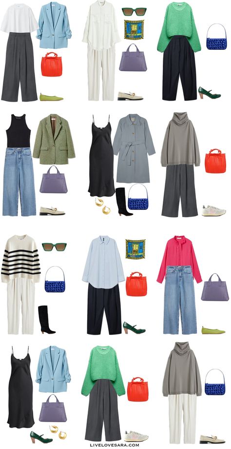 How to Build a Spring Capsule Wardrobe in a Cool Tone Palette - livelovesara Cool Tone Palette, Capsule Wardrobe Casual, Colorful Wardrobe, Colour Combinations Fashion, Cooler Style, Capsule Wardrobe Outfits, Classic Style Outfits, Spring Capsule, Color Trends Fashion