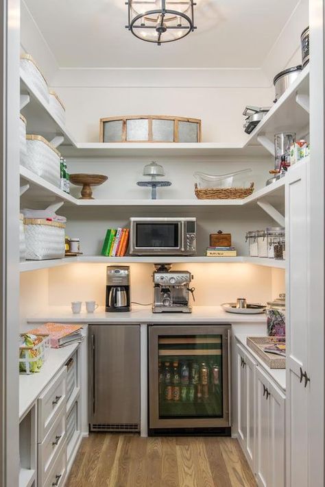 Scullery Kitchen, Modern Industrial Kitchen, Recessed Panel Cabinets, Kitchen Transitional, White Tile Backsplash, Pantry Remodel, Flat Panel Cabinets, Brown Floors, Kitchen Pantry Design