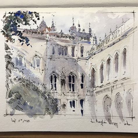 Alex Hillkurtz, Cityscape Drawing, Building Sketch, Art And Writing, Pen And Wash, Watercolour Ideas, Watercolor Architecture, Landscape Sketch, Urban Sketches