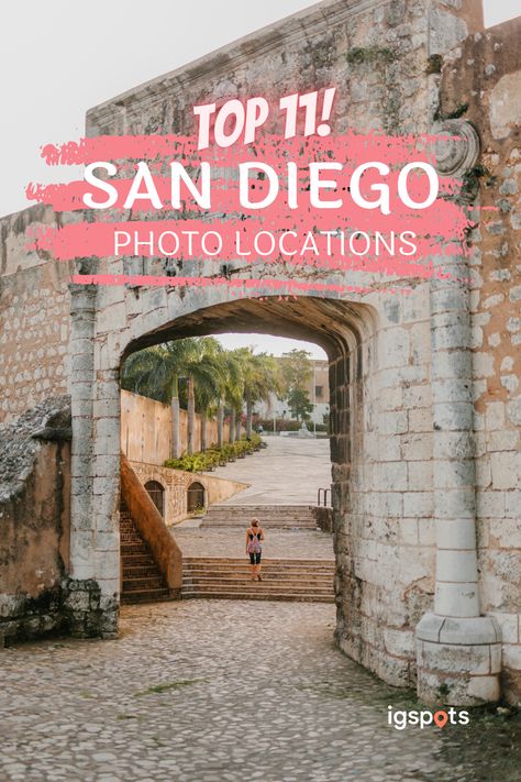 In this post, you'll find the 11 most popular Instagram spots for your next trip to San Diego, California (USA). Including picture and location links. San Diego Picture Spots, San Diego Aesthetic Pictures, San Diego Photo Ideas, San Diego Instagram Spots, San Diego Photoshoot Locations, San Diego Zoo Aesthetic, San Diego Instagram Pictures, San Diego Picture Ideas, San Diego Photography Locations