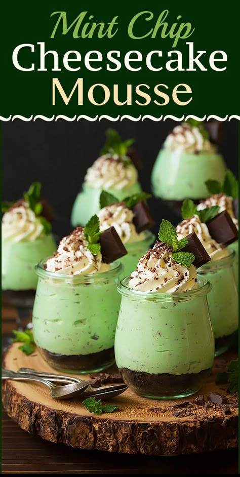 Cheesecake Mousse Recipe, Deserturi Raw Vegan, Mint Desserts, Mint Cheesecake, Cheesecake Mousse, Mousse Dessert, Mint Recipes, Mousse Recipes, Cooking Classy