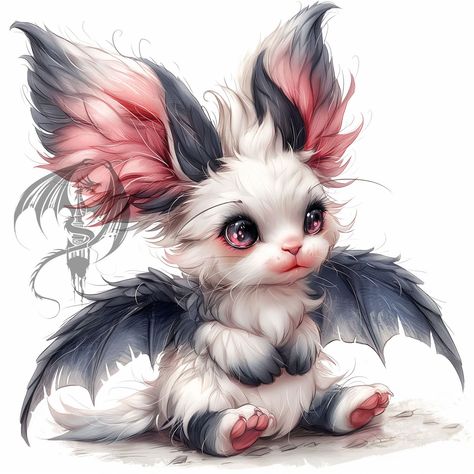 Adorable Creatures, Magical Bunny, Fantasy Bunny, Magic Bunny, Magical Pets Art, Mythical Pets Fantasy Art, Dragons And Unicorns, Pink Fantasy Creatures, Fairy Pets Fantasy Art