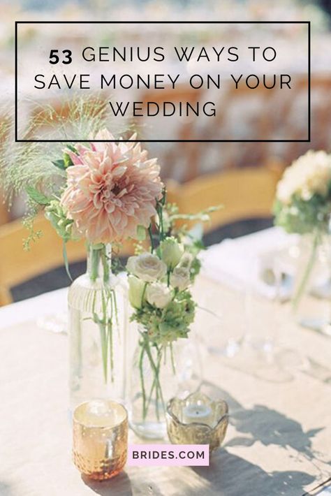 Wedding planning on a budget just got way easier with these money-saving tips from wedding industry experts Wedding Organizing Ideas, Wedding Budgeting Tips, Budget Friendly Wedding Decor, Dollar Store Wedding Hacks, Do It Yourself Wedding Decorations, Budget Centerpieces Wedding, 5k Wedding Budget, Wedding Saving Tips, Wedding Under 1000 Budget