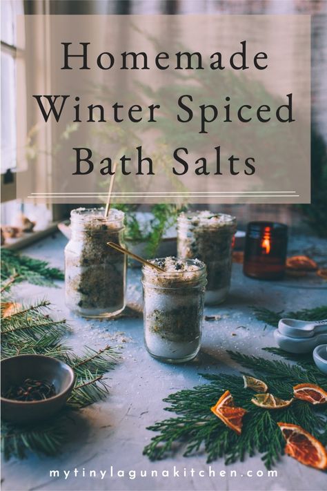 Yule Bath Ritual, Epsom Salt Gift Basket, Diy Salt Bath, Witch Bath Salts Recipe, How To Make Bath Salts Recipes, Bath Soak Diy, Bubble Bath Diy, Home Made Bath Salts Recipes, Natural Bath Soak Recipes