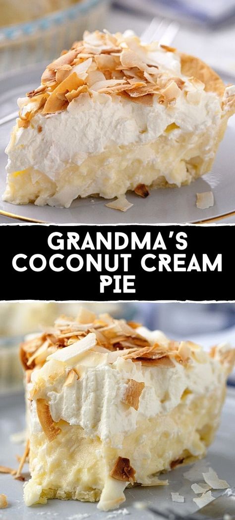 This is a perfect cream pie that you can make for the holidays in any season of the year. Pie For Dinner, Kim Insanely Good Recipes, Old School Cake Recipes, Coconut Pie Recipe, Bake Off Recipes, Dessert Pie Recipes, Pie Pie, Angel Quotes, Coconut Desserts