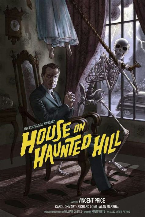 House on Haunted Hill (1959) Vincent Price Mondo Posters, House On Haunted Hill, Vincent Price, Horror Posters, Horror Movie Art, Classic Horror Movies, Horror Show, Best Horrors, Horror Movie Posters