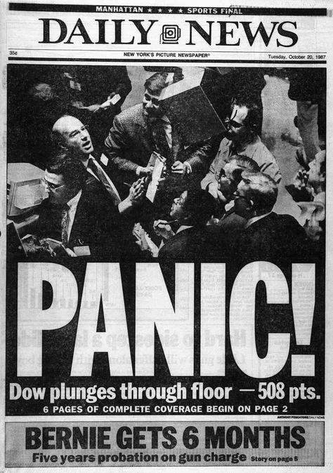 stock market crash Archives - Freedom Through Passive Income Black Monday 1987, Wall Street Nyc, Black Jaguar Animal, Black Monday, Black Mosaic, Young Johnny Depp, Stock Market Crash, History Facts Interesting, New York Pictures