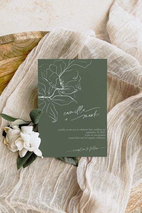 Excited to share this item from my #etsy shop: Botanical Floral Minimalist Wedding Invitation Template, Modern Editable Invitation, Green Minimalist Wedding Invitation Template Download #green #wedding #white #minimalist #weddinginvitation #weddingtemplate #botanicaltemplate #floralinvitation #bohowedding Green Minimalist Wedding, Minimalist Wedding Invitation Design, Floral Minimalist, Green Invitations, Bar Diy, Green Minimalist, Minimalist Wedding Invitation, Simple Elegant Wedding, Floral Save The Dates