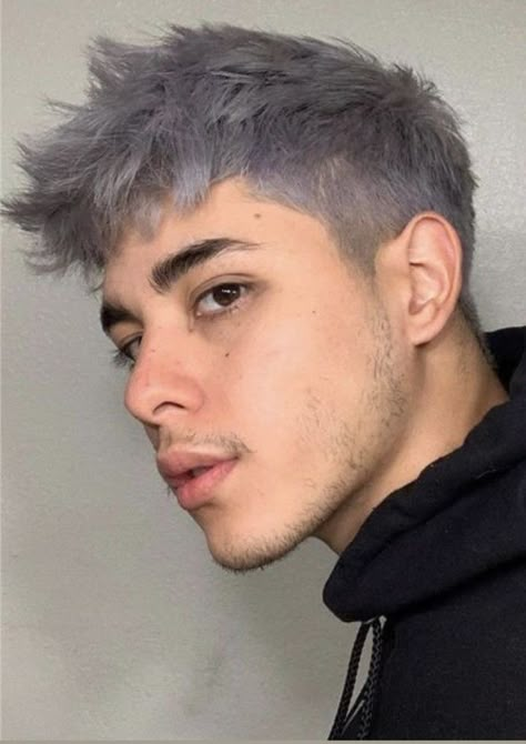 Silver Tips Hair Men, Masculine Hairstyles, Blonde And Blue Hair, Hair Color For Men, Bleached Hair Men, Hair Colour Design, Mens Haircuts Short Hair, Mens Hair Colour, Hair Color Men