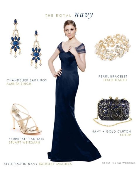 Navy Blue Gown for Mother of the Bride Navy Dress Accessories, Navy Blue Dress Accessories, Blue Dress Accessories, Navy Formal Dress, Navy Blue Gown, Badgley Mischka Dress, Mother Of The Bride Gown, Navy Lace Dress, Marine Uniform