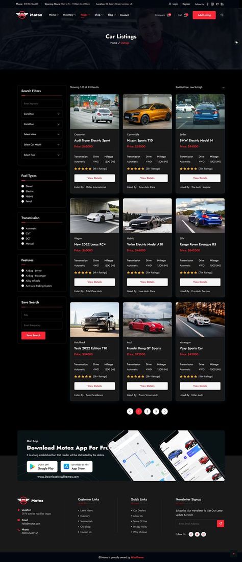 Motoz - Car Dealer & Automotive HTML Template Car Dealership Design, Selling Website Templates, Car Rental Website, Website Design Ecommerce, Car Websites, Car Dealerships, Modern Website Design, Ecommerce Web Design, Car Catalog