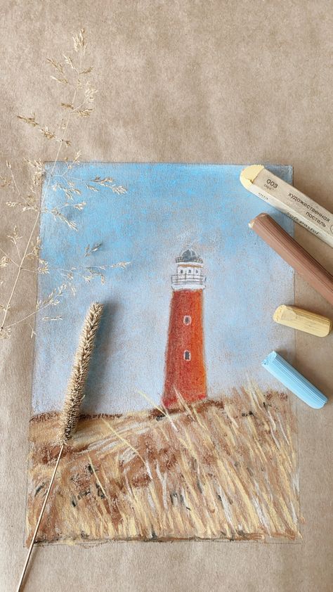 Pastel Painting Seascapes, Lighthouse Oil Pastel, Chalk Pastel Landscape Easy, Landscape Soft Pastel, Soft Pastels Landscape, Soft Pastels Paintings Easy, Soft Pastel Drawing Landscapes, Soft Pastel Landscape Paintings, Easy Soft Pastels Drawing