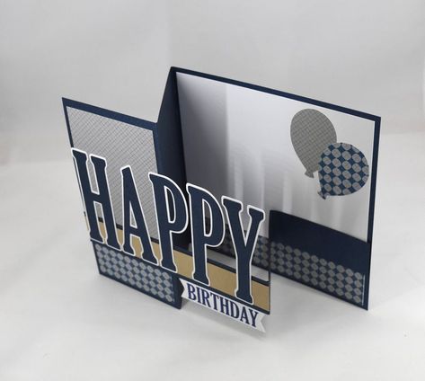 Masculine Birthday Card in Blue | Etsy Masculine Cards Handmade, Cards For Men, 3d Birthday Card, Cards Masculine, Guy Cards, Homemade Birthday Cards, 50th Birthday Cards, Masculine Birthday Cards, Bday Cards