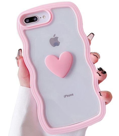 PRICES MAY VARY. Love-heart clear phone case specially designed for iPhone 8 Plus 5.5 inch & for iPhone 7 Plus 5.5 inch. Anti-fingerprint & Exquisite Silicone Back: the back panel is made from clear premium silicone material, making it more anti-slip, anti-scratch, anti-yellow and anti-stain, always looks pretty, excellent workmanship. 3D Cute Fashion Design: Three-dimensional love heart design combined with bright color, giving your device a stylish attractive looking. Also will be a wonderful Cute Iphone Cases Aesthetic, Phone Cover Aesthetic, Sparkly Phone Cases, 3d Love Heart, Wavy Frame, I Phone 8+, Iphone 7 Covers, 3d Love, Iphone 8 Plus Case