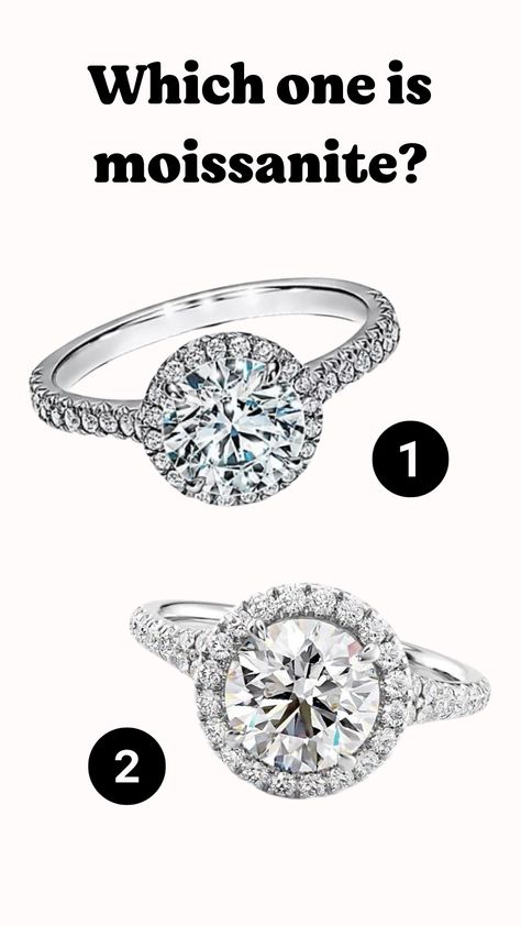 Can you guess which one is moissanite? 💍 Click through for the answer (and prices!) and read more about why moissanite engagement rings are surging in popularity. Moissanite Vs Diamond, Moissanite Engagement Rings, Best Diamond, Moissanite Rings, Lab Diamonds, Moissanite Engagement Ring, Moissanite Engagement, Budget Friendly, Lab Grown