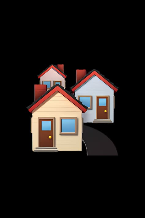 The emoji 🏘️ depicts a row of three houses with red roofs and white walls. The houses are side by side and have small windows and doors. The emoji is designed in a flat, cartoon-like style and is typically used to represent residential areas or neighborhoods. House Emoji, Apple Emojis, Red Roof House, Geometric Photography, Icon Emoji, Chinese New Year Design, The Emoji, Apple Home, Cute Images For Dp