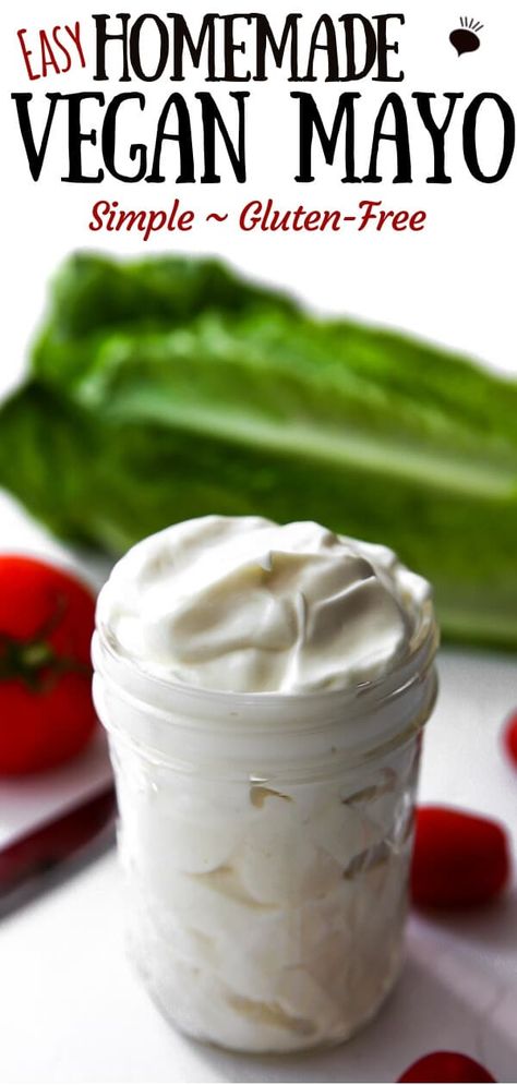 Vegan Mayo Recipes, Dairy Free Mayo Recipe, Plant Based Mayo Recipe, Homemade Vegan Mayo, Egg Free Mayo Recipe, Oil Free Mayo, Egg Free Mayo, How To Make Vegan Mayo, Diy Vegan Mayo