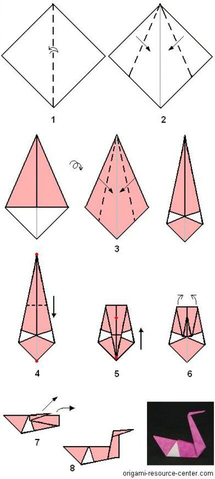 Swan oragami! Origami Crane Tutorial, Paper Swan, Origami Swan, Origami Step By Step, Origami Diagrams, Origami Ball, Rainbow Diy, Origami Bookmark, Kids Origami