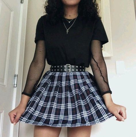 4e6cd95227cb0c280e99a195be5f6615desc32474100ri Moda Grunge, Egirl Fashion, E Girl Outfits, Tokyo Street Fashion, Style Rock, Hipster Outfits, Pinterest Fashion, Alternative Outfits, Plaid Skirt