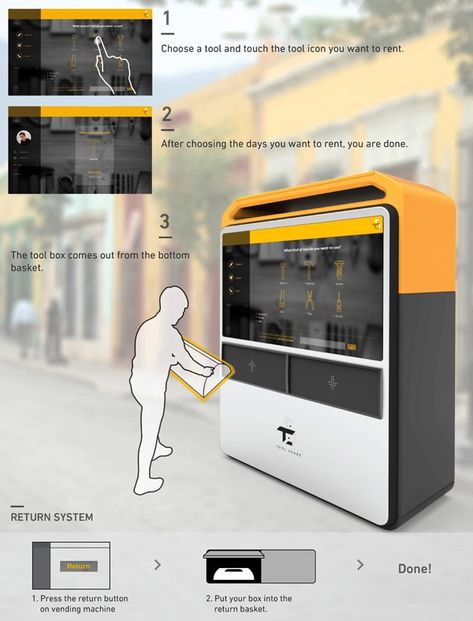 Vending Machine Design, Locker Designs, Kiosk Design, Sharing Economy, Container Design, Free Use, Trash Bins, Yanko Design, Vending Machine