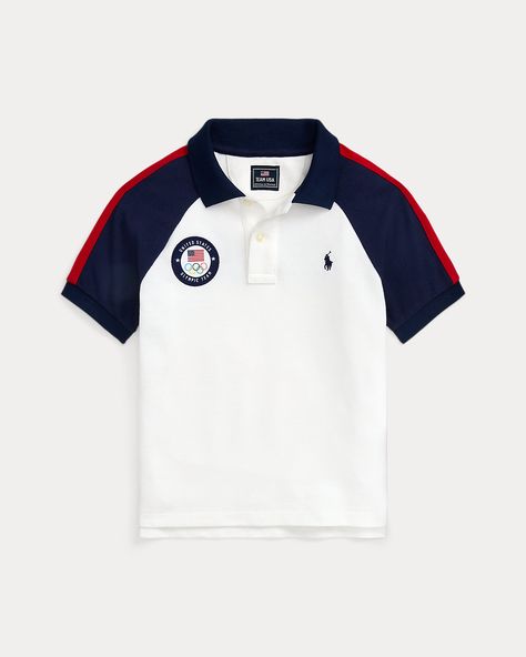 Team USA Cotton Mesh Polo Shirt Polo Shirt Design Uniform, Org Shirt, Polo Uniform, Sweatpants And Sweater, Tshirt Polo, Jersey Designs, Polo Jersey, Sports Attire, Cuban Shirts