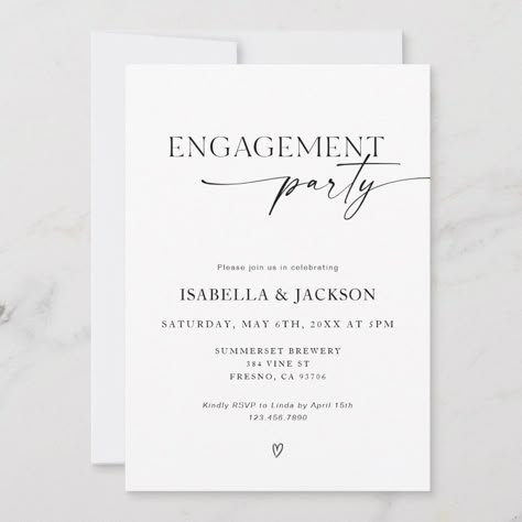 Engagement Party Zazzle, Minimalist Engagement Party, Engagement Party Invitation Cards, Engagement Party Invites, Christmas Engagement Party, Engagement Invites, Engagement Party Themes, Engagement Party Cake, Civil Marriage