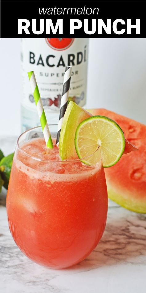 Watermelon Rum Punch Watermelon Rum Drinks, Rum Watermelon, Watermelon Mixed Drinks Alcohol, Watermelon Alcohol Drinks, Watermelon Rum Drink Recipes, Watermelon Rum Cocktail, Watermelon Rum Punch, Watermelon And Rum Drinks, Watermelon Cocktail Rum