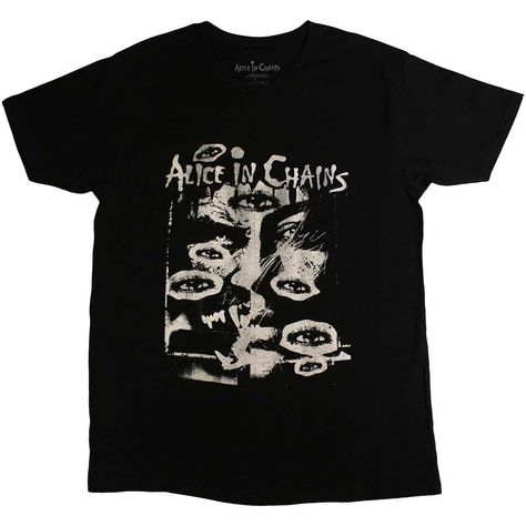 Officially Licensed ALICE IN CHAINS T-ShirtJoin the ranks of die-hard Alice In Chains fans with our exclusive, officially licensed band t-shirt. Made from premium fabric, this stylish and comfortable tee pays homage to the titans of grunge. Express your passion for rock with every wear!Features and BenefitsAuthenticity: Officially licensed merchandise ensures you're supporting the band you love with every purchase.Quality: Made from a comfortable, durable 100% cotton fabric, this shirt is perfec Brand Owner, Alice In Chains, Screen Printing Designs, Eyes Design, Eye Design, Band Shirts, All Eyes, High Quality T Shirts, Eye Black