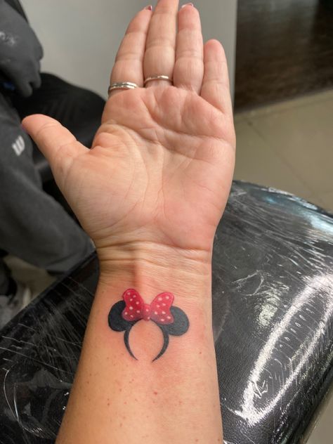 Minnie Ear Tattoo, Minnie Mouse Ears Tattoo, Minnie Ears Tattoo, Ears Tattoo, Band Tattoo, Minnie Mouse Ears, Disney Tattoos, Disney Ears, Minnie Ears